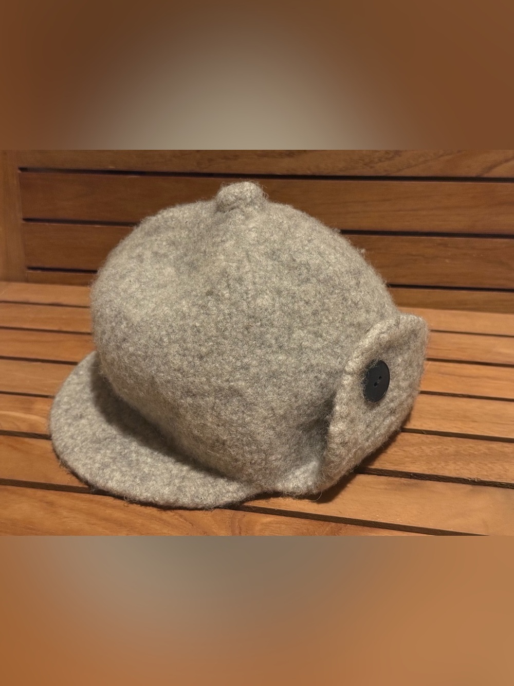 Vintage B.J. Neal Felted Milled Wool Hat Cap Grey